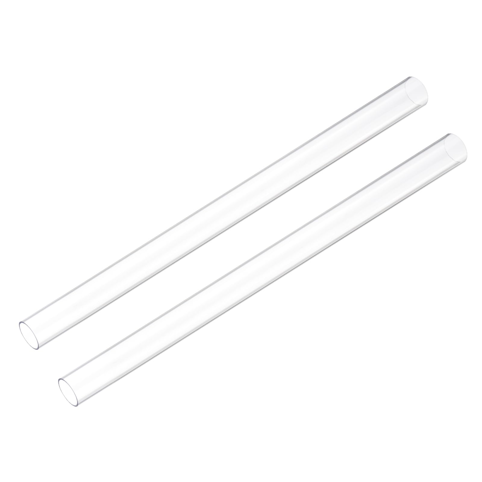 uxcell Rigid Round Clear Tubing 15mm ID x 18mm OD x 1Ft Length 2PCS