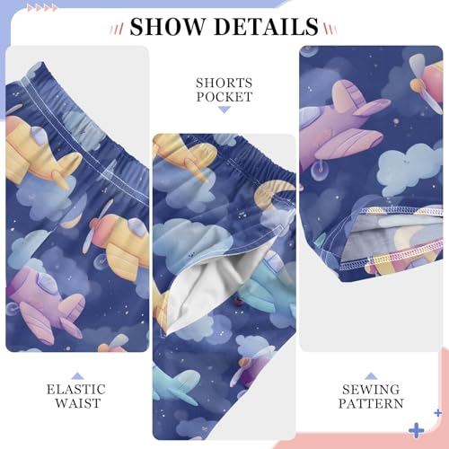 Pajama Pants Lounge Sleep PJ Bottoms Sleepwear Elastic Waist Drawstring S Dreamliner Aircraft4