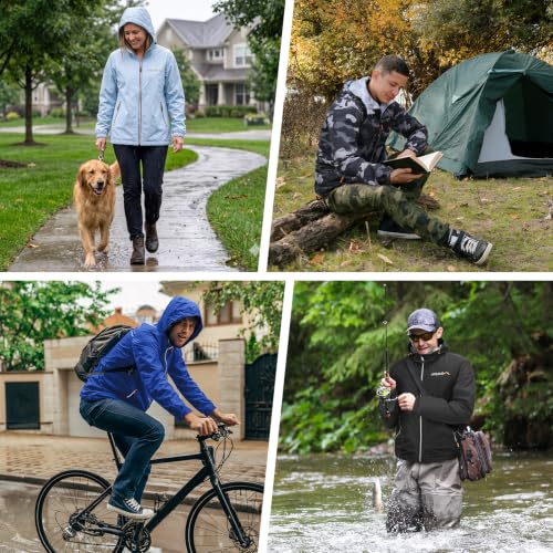 Image of APEXUP Packable Rain Jacket Men Waterproof Lightweight Raincoat with Hood