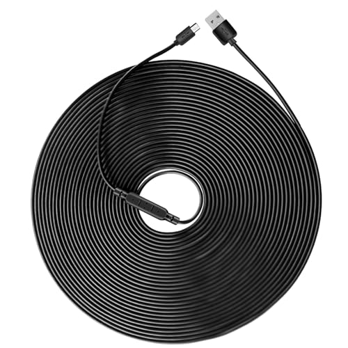 CHAKAE Super Long USB to Micro USB Charging Cable for Thermometer/Camera Long Durable Charger Wire Voltage Amplifer 15meter