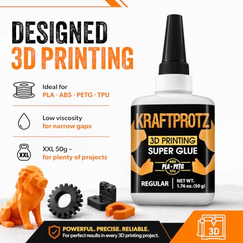 Image of 3D Printer Super Glue Thin for PLA, ABS, PETG, TPU & Nylon - 1.76 oz XXL - Capillary Action, Ultra Fast-Drying & Clear - Perfect for Resin, RC Parts, Cracks & Fine Detail Fixes