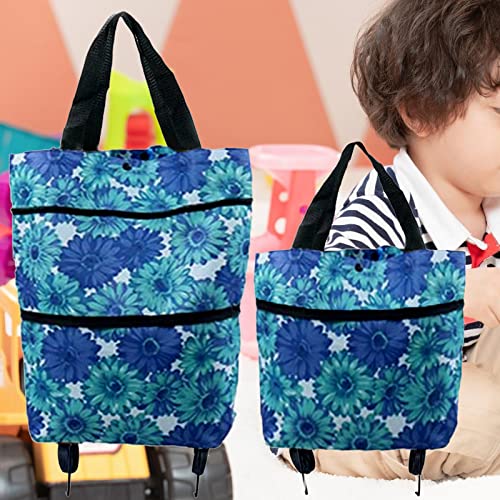 NAUDILIFE Faltbare Einkaufstasche klappbar Seitentaschen, als Einkaufstrolley tragbar Tragetasche nutzbar Faltbare… – Bild 3