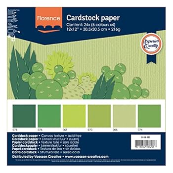 Florence Cardstock Textured Multicoloured - Coloured Card Making Supplies 12 X 12 Inch - Valentine - 24 Sheets - Coloured