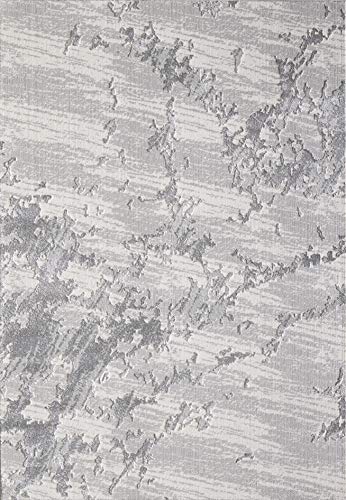 Abani Modern Grey Marble Pattern 5'3"X7'6" Turkish Area Rug Rugs Nova Collection - Stone Texture Design Eclectic Style Accent #TOP1