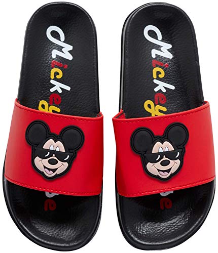 Disney Boys  Mickey Mouse Sandals - Slip-On Slides (Toddler Little Kid Big Kid), Size 5 6 Toddler, Mickey Mouse