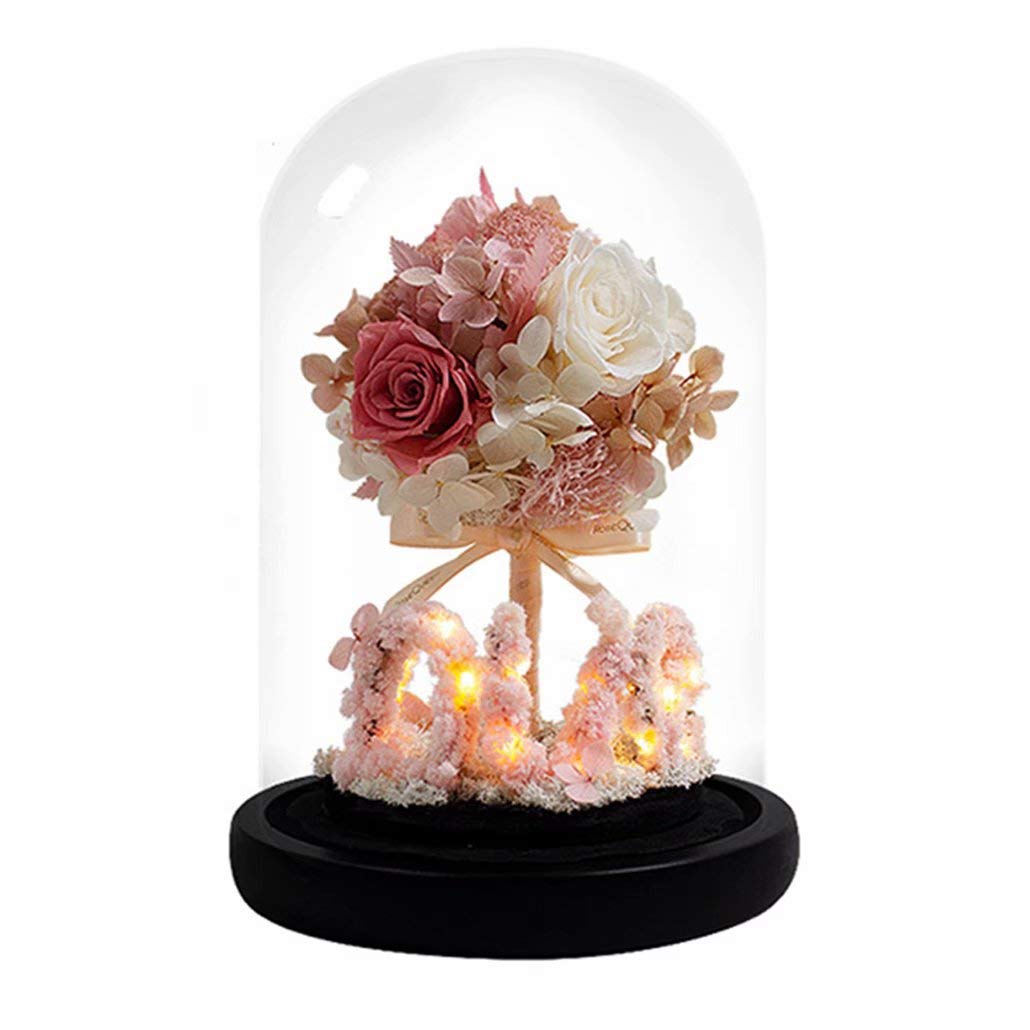 Amazon Co Jp プリザーブドフラワー ギフト 母の日 花束 ガラスドーム ケース入り ドライフラワー バラー 枯れない花 ブリザード ラッピング済み フラワーギフト プレゼント ギフトボックス 手提げ袋 永遠の花 Ledライト付き 女性 妻 男性 友達 お祝い 結婚記念日 開店