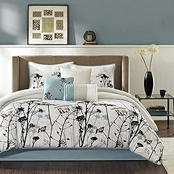 Edredones Eroski Madison Park Matilda - Juego de edredón de 7 Piezas, California King, Color Azul