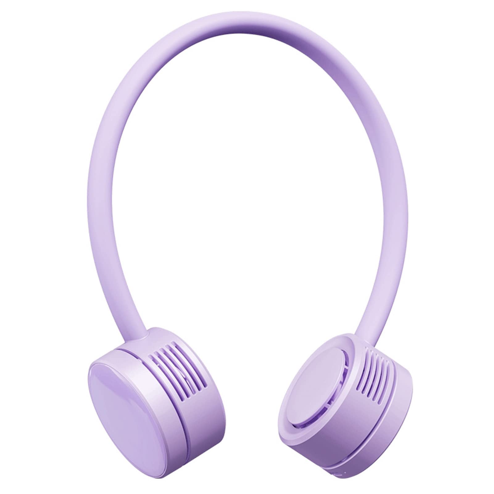 UDPOIUYT Wearable Cooling Fan, Neck Fan, 3-Speed Adjustable, 360° Lazy(Purple white)