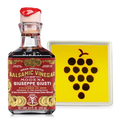 Bellina Gourmet Balsamic Gift Set - Bread Dipping Set with Giuseppe Giusti Balsamic Vinegar of Modena and Bread Dipping Dish with Grape Design, Italian Cooking Gifts from Italy - 8.45 fl oz (250 ml) Bellina Gourmet Balsamic Gift Set - Bread Dipping Set with Giuseppe Giusti Balsamic Vinegar of Modena and Bread Dipping Dish with Grape Design, Italian Cooking Gifts from Italy - 8.45 fl oz (250 ml)