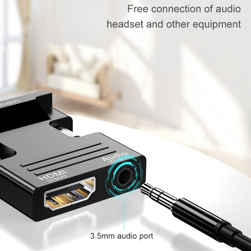 Adaptateur HDMI vers VGA avec câble Audio 3,5 mm 1080P 60Hz Compatible Ordinateur Portable Moniteur Projecteur