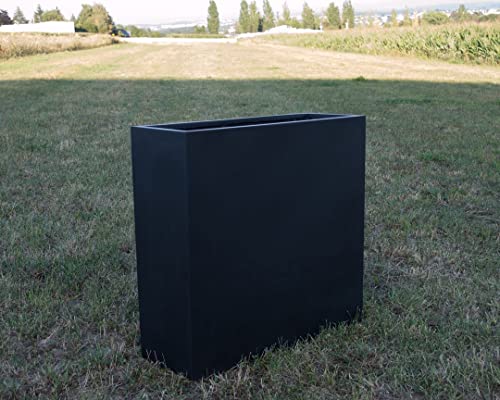 Pflanztrog Blumentrog Pflanzkübel Blumenkübel Fiberglas als Raumteiler 108x40x100cm elegant schwarz-matt.
