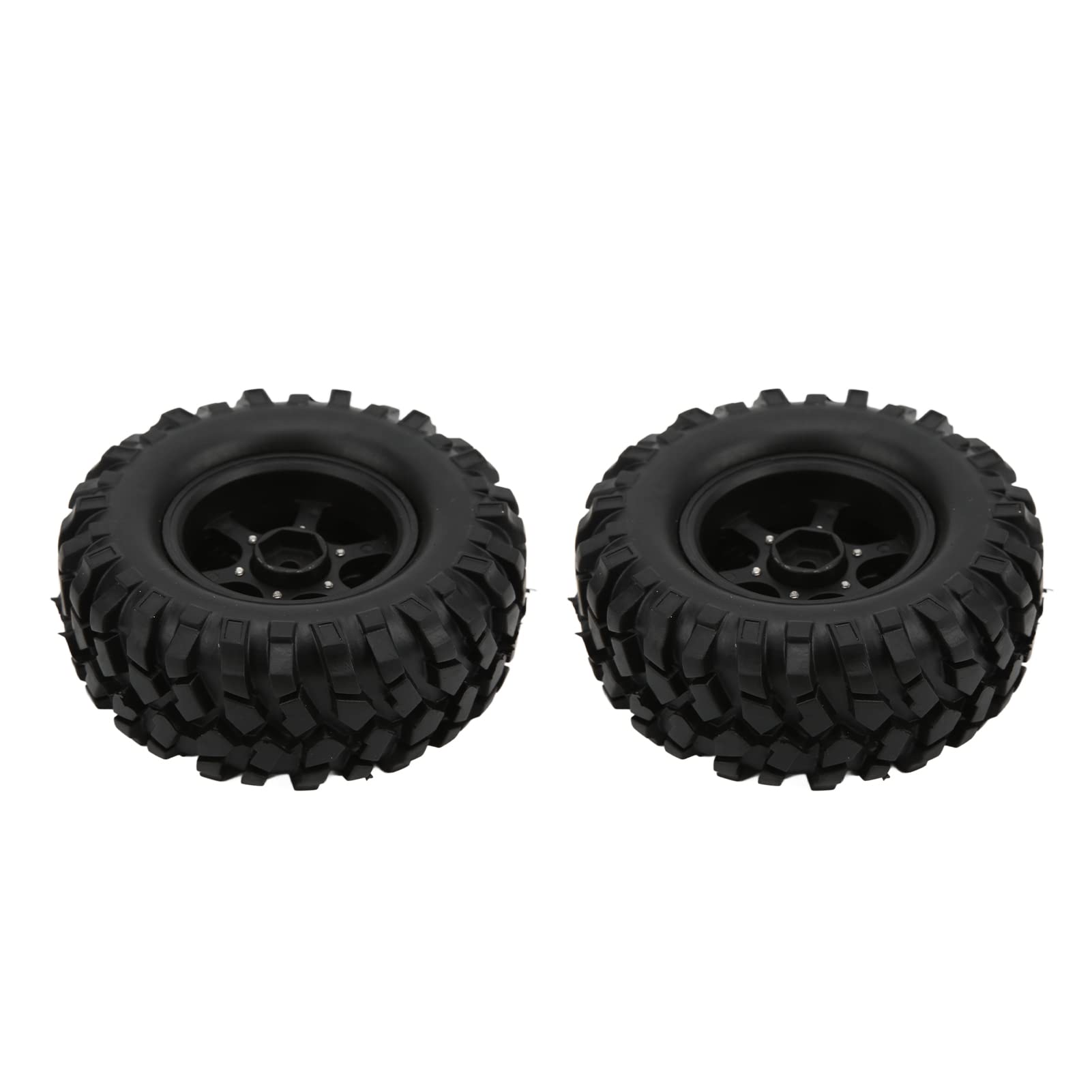 2 pneumatici in gomma RC da 1,9 pollici 96 mm con cerchi in lega per auto cingolate 1/10 (nero)