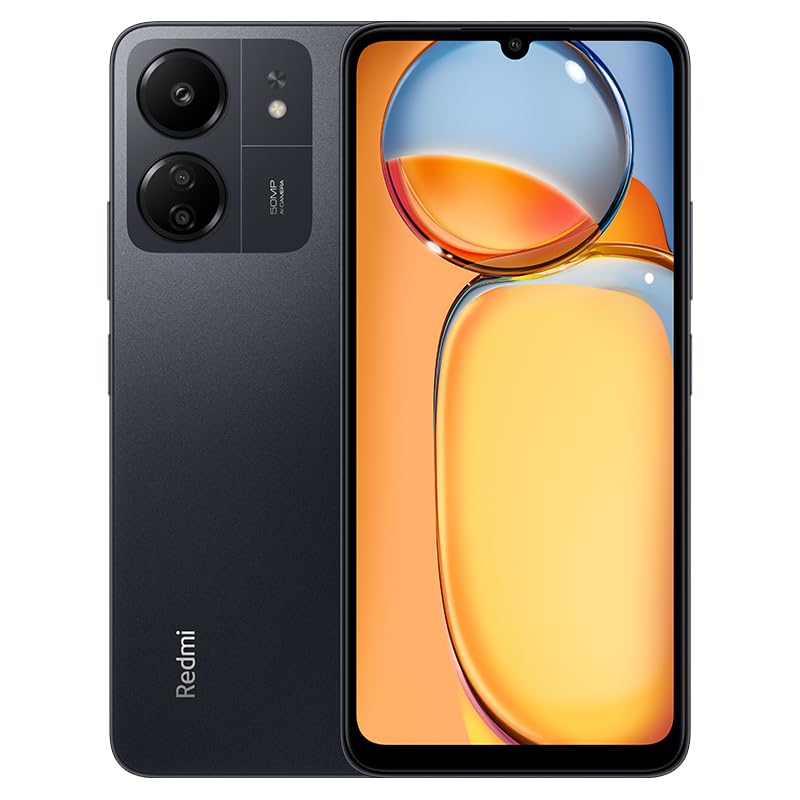 XIAOMI Redmi 13C NFC smartphone 4GB RAM 128GB ROM 6.74 "display 90Hz 50MP tre fotocamere 5000mAh batteria a carica rapida processore otto core dual SIM MIUI 14" nero（No charger）