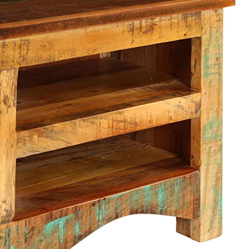 Centros de entretenimiento de madera maciza recuperada de 80 cm 8