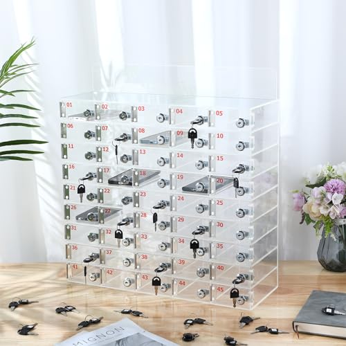 Threan Caixa de armazenamento de celular transparente para celular, montagem na parede, acrílico, co