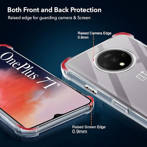 Image of Jkobi Back Cover for OnePlus 7T (Shockproof Crystal Clear Anti Yellow Case | Drop & Camera Protection | Hard Polycarbonate)