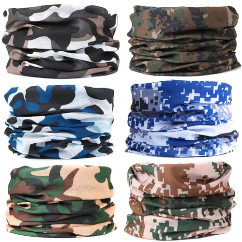 Image of 6-Pack Balaclava Face Mask for Men & Women - UV Protection Neck Gaiter, Multi-Use Cycling Mask & Breathable Headband