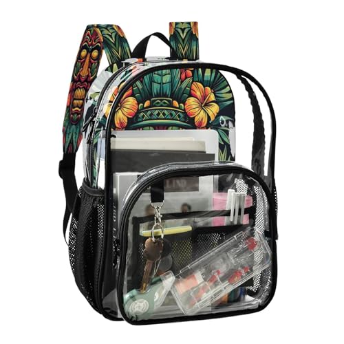 Mochila transparente Mark Clear con múltiples bolsillos para escuela y estadios 2