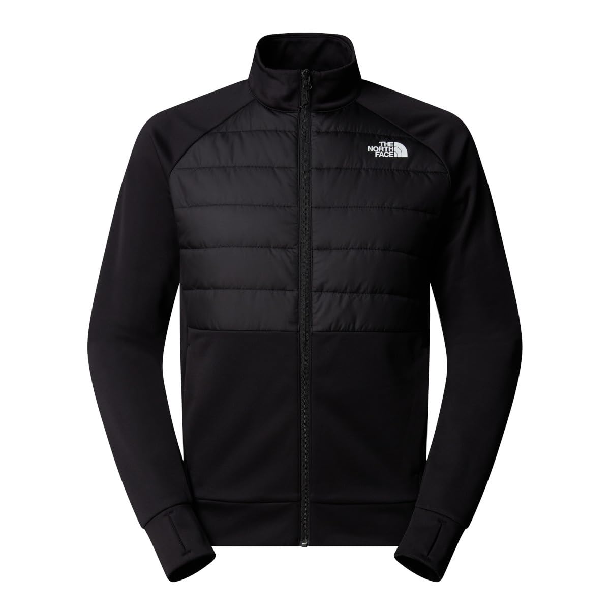 The North Face Men's Reaxion 2.0 Fleece Hybrid Full Zip Jacket, Tnf Black Heather, M