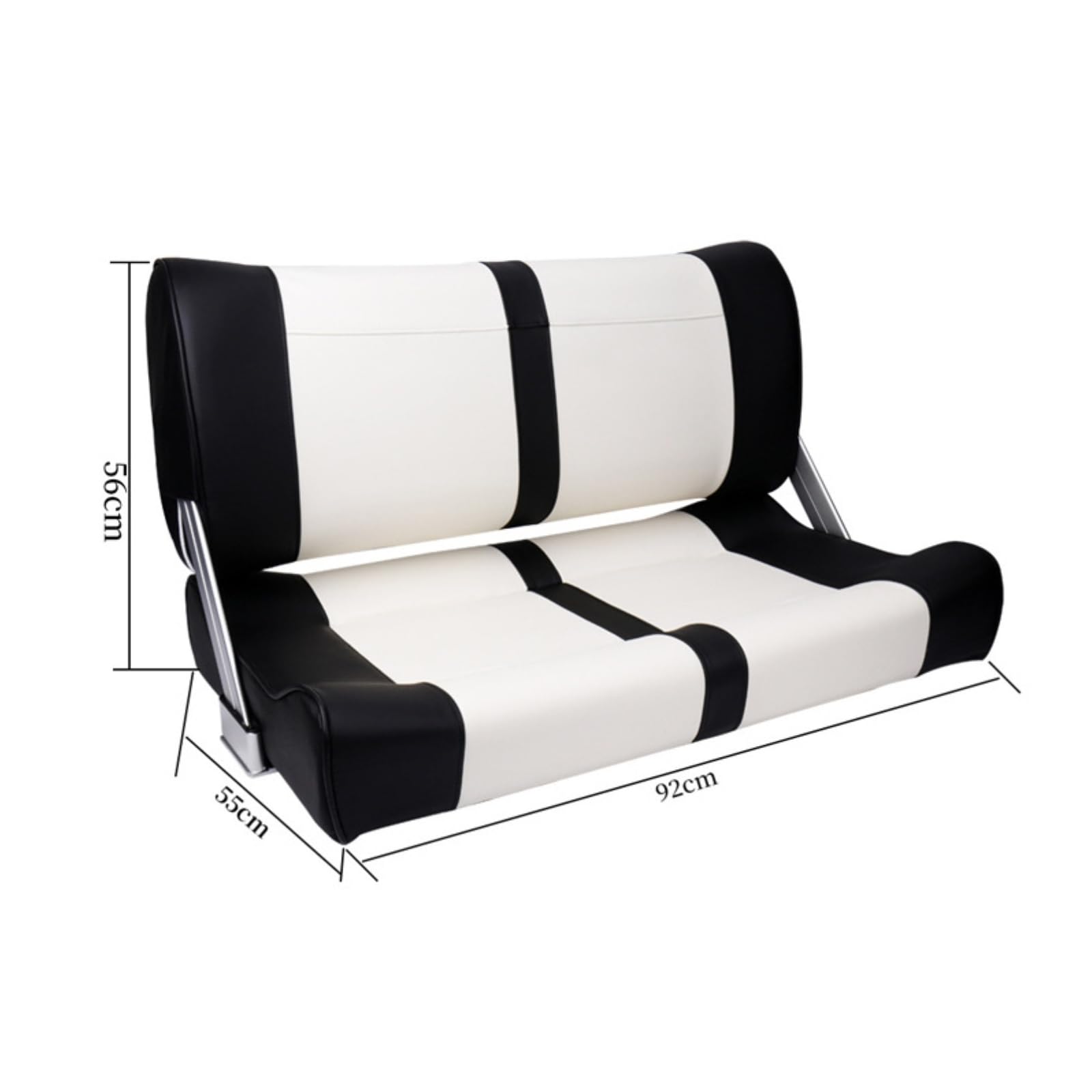 Sedile Passeggero Marino Sedia Barca Poltrona Timoniere Seduta Nautica in Pelle PU E Lega di Alluminio con Schienale Alto Ergonomico Laterali