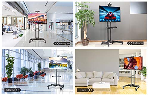 Soporte de TV móvil para 32"-65" con ruedas y estante miniatura 2