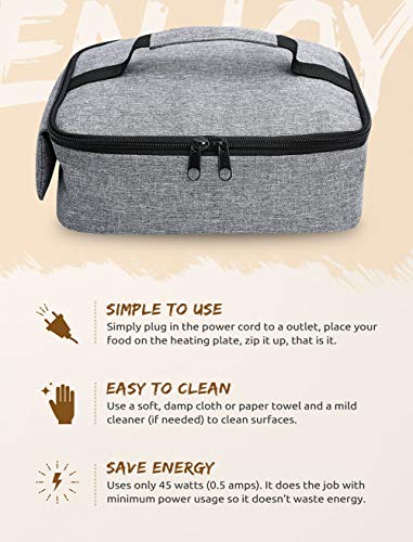 Personal Portable Oven for Prepared Meals Reheat, Mumba 48W Electric Slow Cooker Food Warmer Oven, Takes 2-3 hours to Max Temperature 176°F, Up to 8.75"W x 6.75"L x 2.5"H Container Applicable