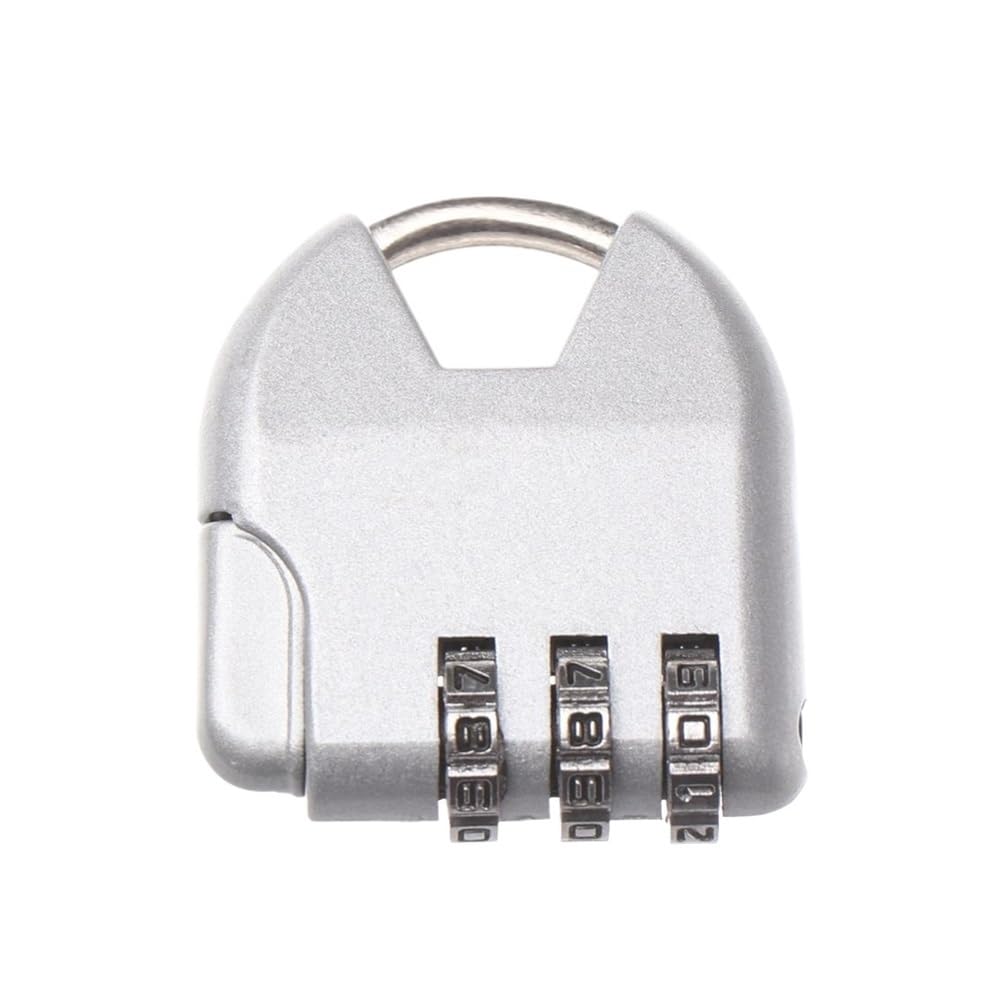 Gnyvzxplq Silver Suitcase Locks, 3-Digit Resettable Combination Padlock For Travel Gym Luggage Multicolor(Silver)