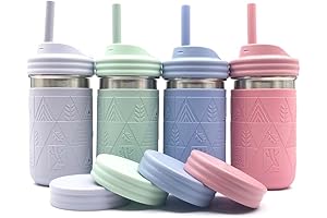 Durable and Spill-Proof Kids Tumbler with Straw: Elk and Friends 14oz Stainless...
