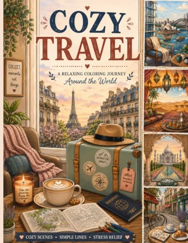 Cozy Travel: A Relaxing Coloring Journey Around The World image 2