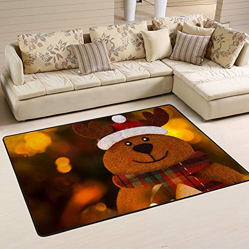 Tapis de Noël doux et chaud Ruchen motif cerf antiffroid sol - 6