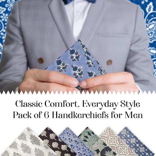 Image of AVKA Studio Unisex Handkerchiefs - Soft Cotton Handcrafted Hankies - Sweat Absorbing, Machine Washable, Thin & Lightweight
