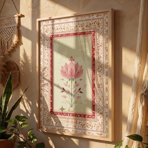 Image of kotart Madhubani Art Wall Painting Traditional Home Decoration With Frame For Living Room Bed Room Hotel Wall Decor Digital Reprint (19x25 inch)