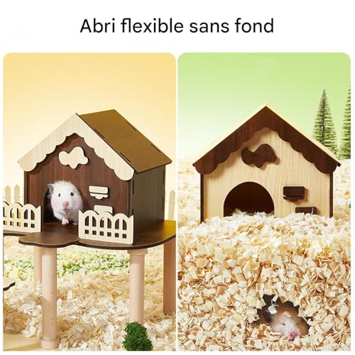 Château pour hamsters en bois accessoires de cage pour nid