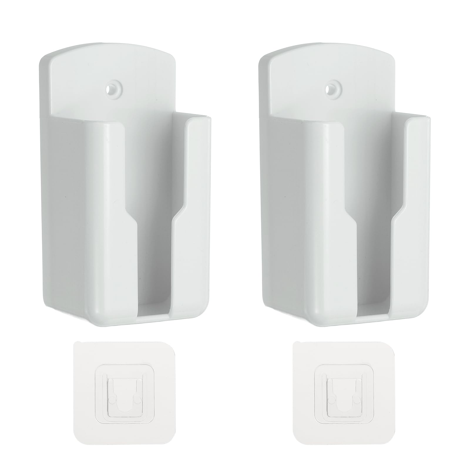 sourcing map Remote Control Holder Wall Mount,52.5x41.5x100mm,White,2Pcs