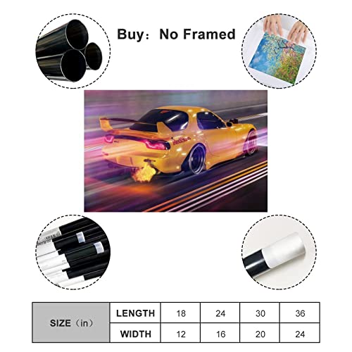 Veters Jdm Car Rx7 Drag Racing Art Poster Poster Decorative Painting Canvas Wall Posters And Art Picture Print Modern Family Bedroom Decor Posters 12X18Inch(30X45Cm) #TOP1