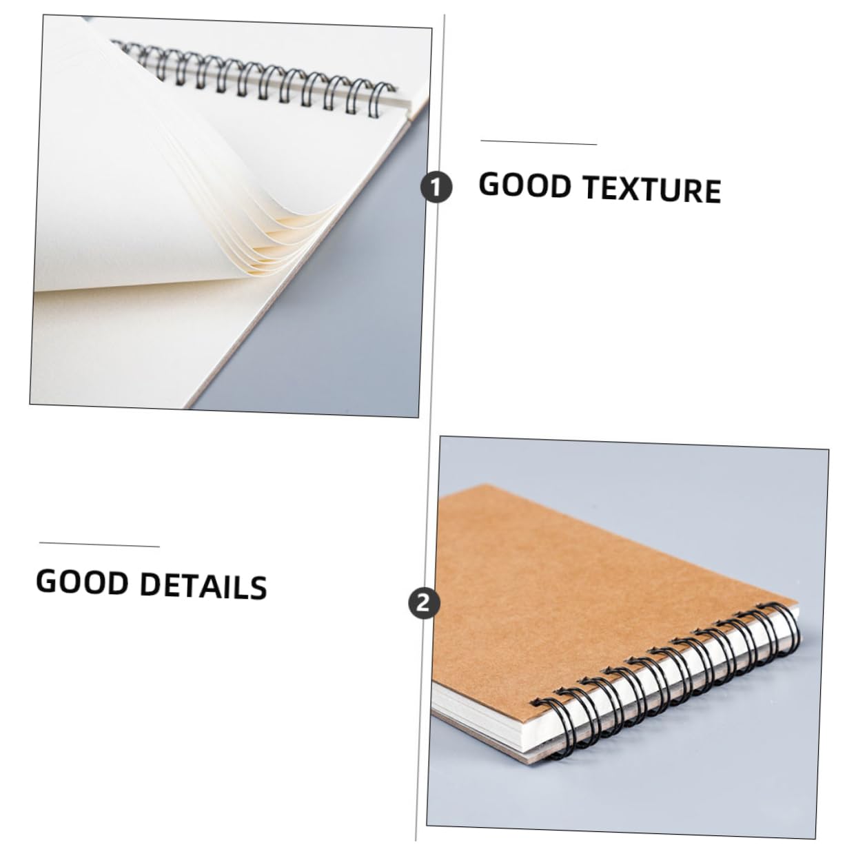 Carnet de Croquis A4 à Spirale Marron, Lot de 2, Papier