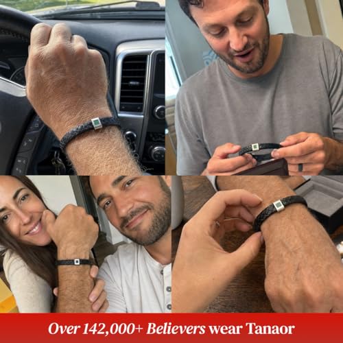 Pulsera para hombre en cuero italiano trenzado ajustable miniatura 6
