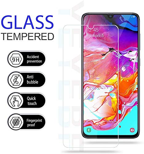 Tantek [2-Pack Screen Protector For Samsung Galaxy A70,6.7-Inch,Tempered Glass Film,Ultra Clear,Anti Scratch,Bubble Free,Case Friendly #TOP1