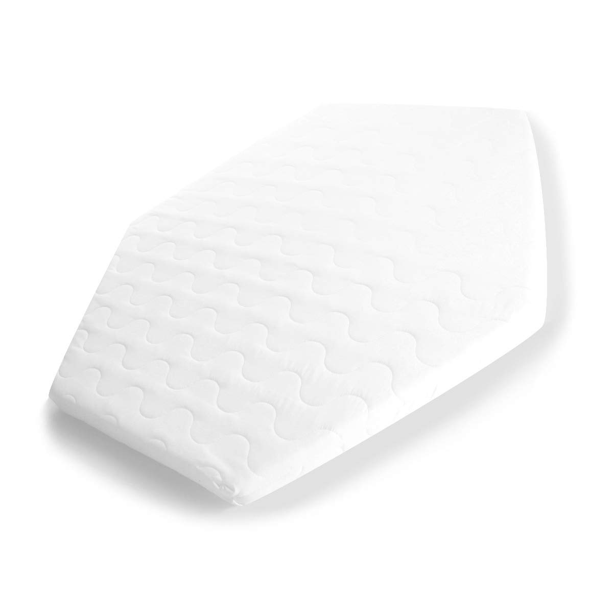 Laufgittereinlage 6 eckig 120cm H2 | Laufgittermatratze | Babymatratze Laufstall | Made in Germany | 100% Polyester | Bezug waschbar 40 Grad | weiß