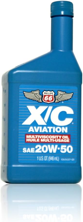 XC Phillips 66-20W50 Aviation Oil, Case of 12qts| 48250