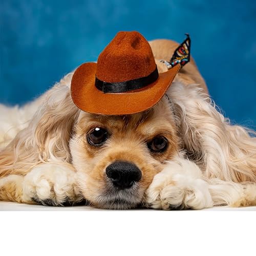 Disfraz de Vaquero para Perros y Gatos, Talla M, Marrón miniatura 2
