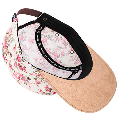Image of Blackskies 5-Panel Cap with Floral Pattern Unisex Baseball Cap