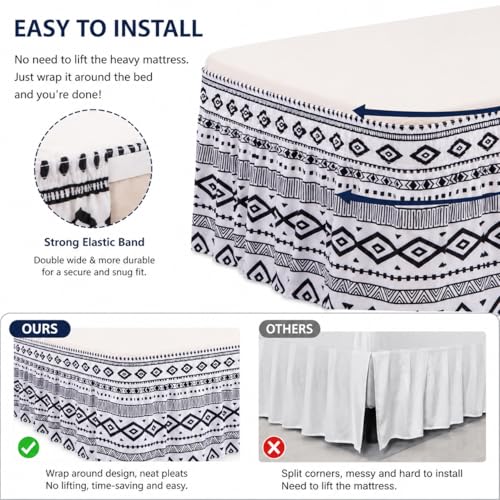 Faldon de cama King de microfibra suave con caida elegante de 15 pulgadas 5