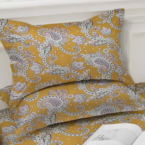 Image of Weave & Decor Super Soft Super Comfortable 144 TC 90x90 inches Printed Cotton Double Bed Bedsheet with Two Pillow Covers