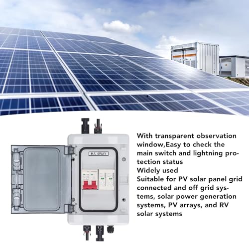 PV Combiner Box with Circuit Breaker IP65 Waterproof Solar Photovoltaic Combiner Box with DC500V 32A Circuit Breaker Protector for Solar Panel Systems - Image 4