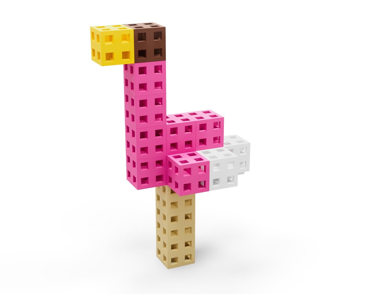 Meli Minis Cube Pink – 200 Bausteine (2x2 cm) in Pastellfarben – Kreatives Konstruktionsspielzeug für Kinder ab 3 Jahren – Fördert motorische Fähigkeiten und Fantasie