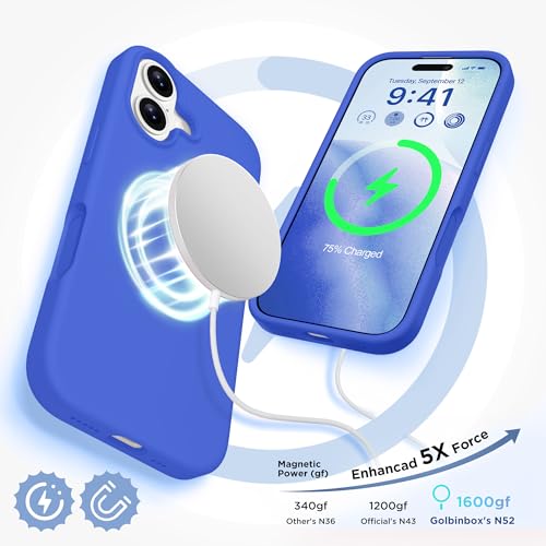 Image of GolbinBox Magnetic for iPhone 17 Case, Silicone Cover, Jewelry Blue
