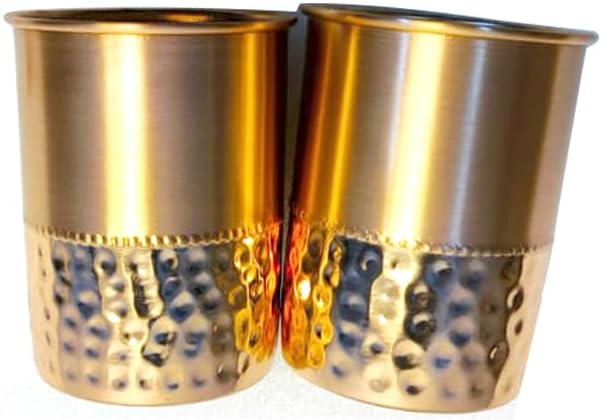 Pure Copper Tumblers for Storing and Drinking Water for Ayurvedic Ayurveda Health Benefits | Copper Water Drinking Glass | 350 ml (11.8 fl. oz. (2) - Image 5