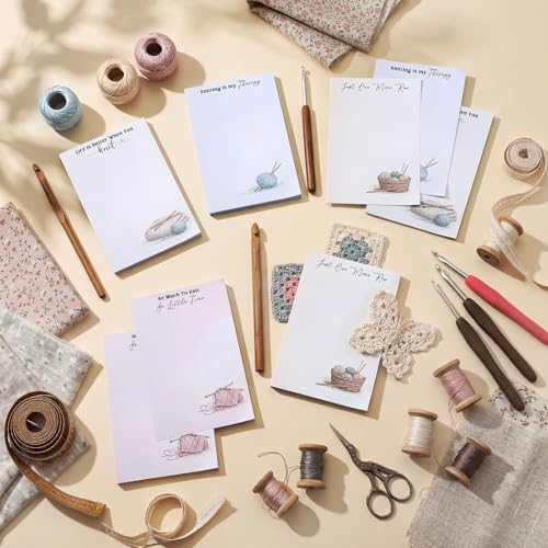 Image of Tinlade 200 Sheet 4 Styles Knitting Gifts to Do List Notepad Gift Knitting Enthusiast Checklist Handy Birthday Appreciation Supplies for Women Crafters Mother Teacher Memos Reminders Supply, 4'' x 6''