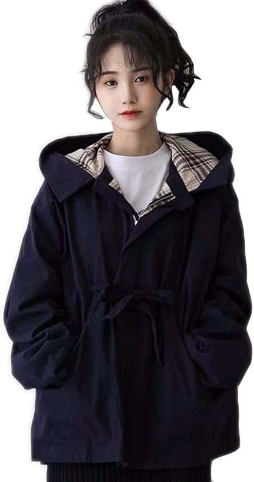 Amazon スプリングコート レディース アウター 帽子付き モッズジャケット ライトアウター ジャケット 大人ドルマン ショートモッズコートショート丈 トップス 無地 学院風 コート ジャケット 通販